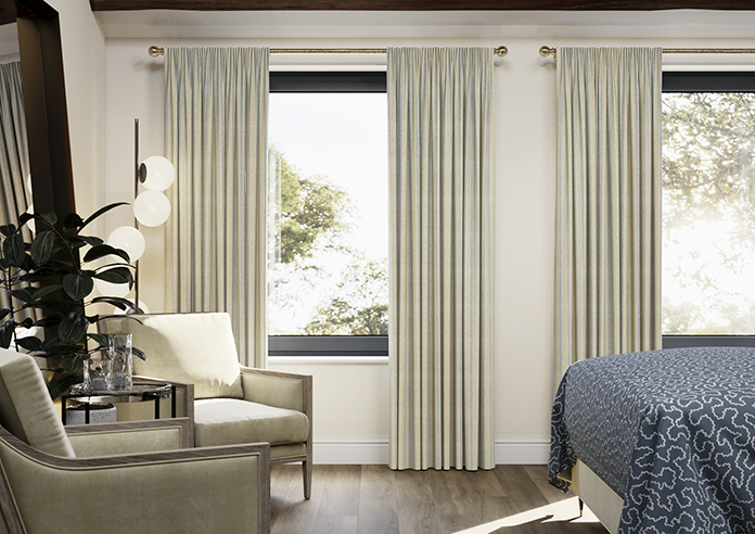 Emily Bond George Stripe, Indigo - Made to Measure Curtains - Image 3